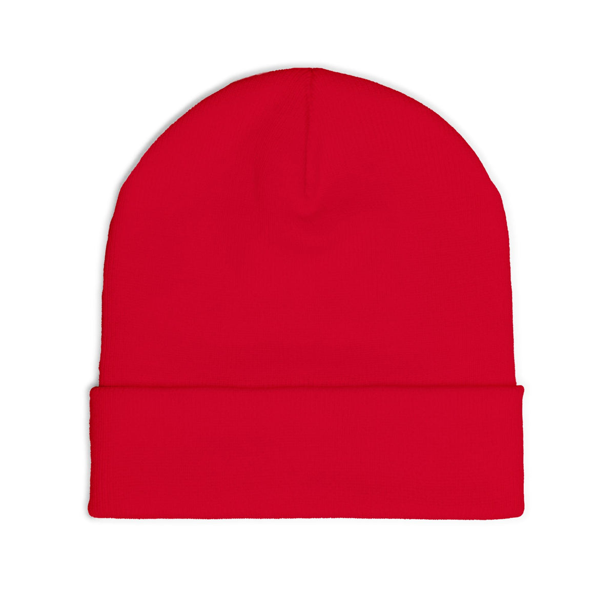 Embroidered Torch Knit Beanie - Minimal Flame Logo Winter Hat