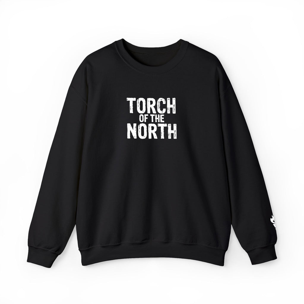 Torch of the North Sweatshirt — Bold Text Crewneck for Fans & Outdoor Vibe