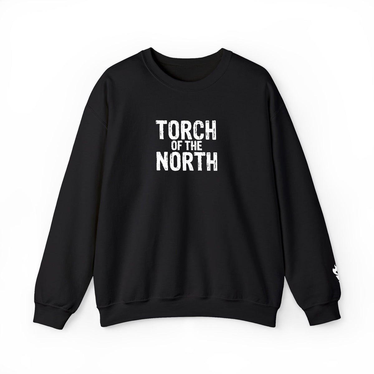 Torch of the North Sweatshirt — Bold Text Crewneck for Fans & Outdoor Vibe