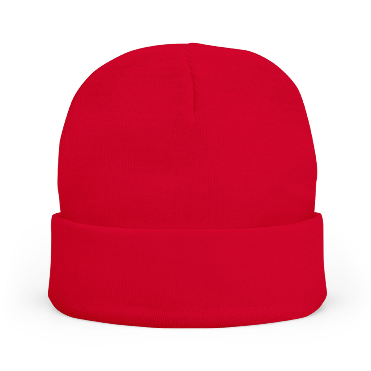 Embroidered Torch Knit Beanie - Minimal Flame Logo Winter Hat