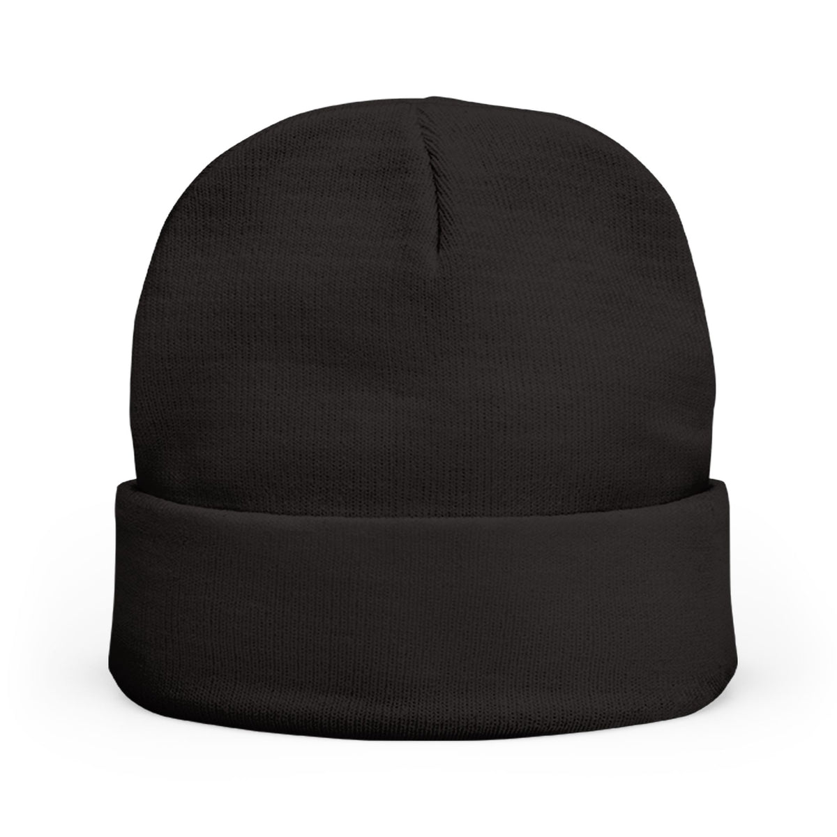 Embroidered Torch Knit Beanie - Minimal Flame Logo Winter Hat