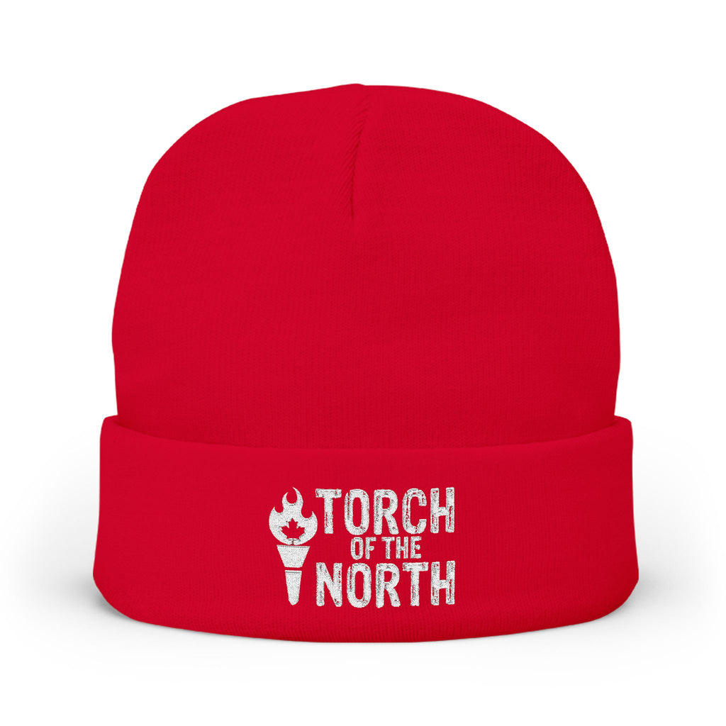 Torch of the North Embroidered Knit Beanie — Cozy Winter Hat