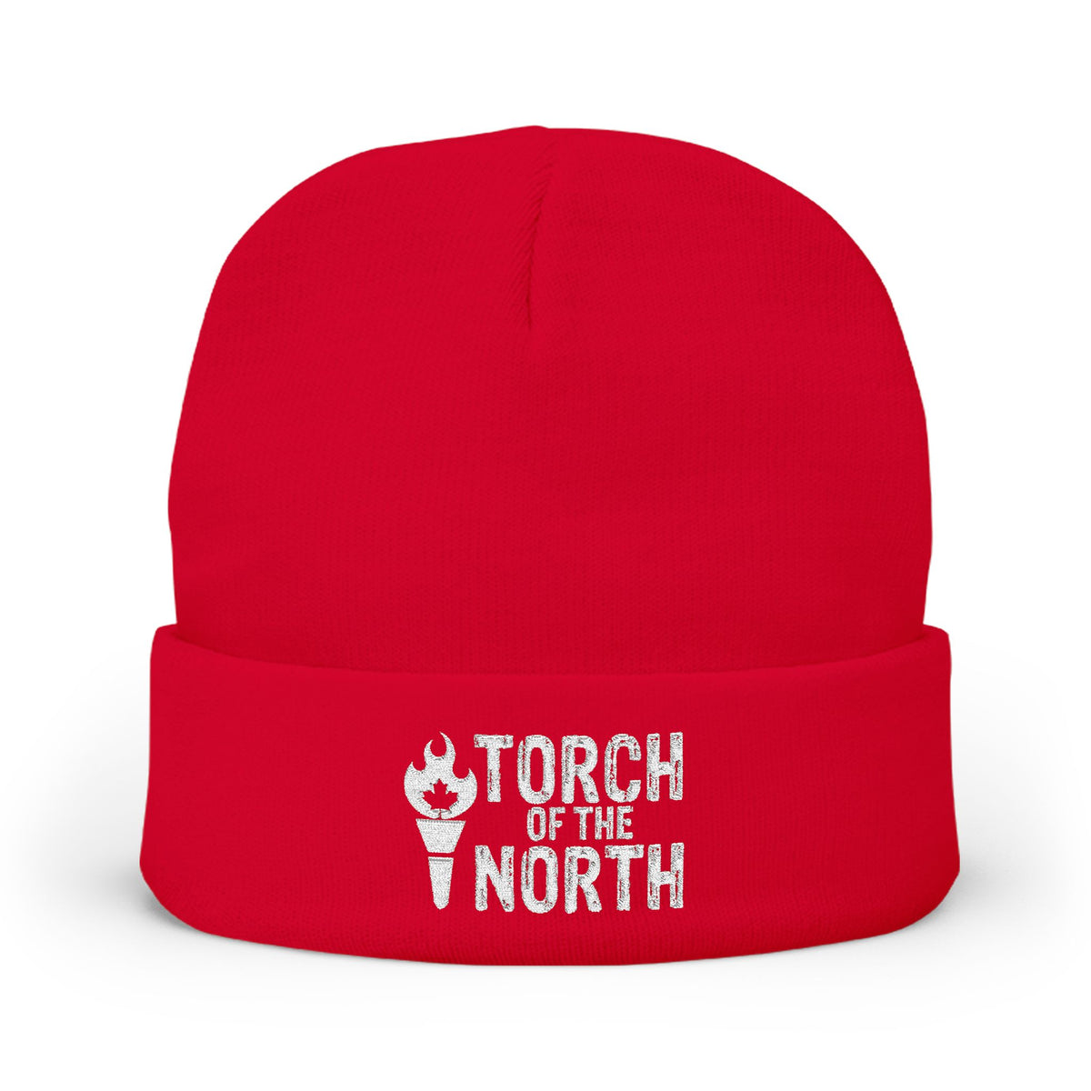 Torch of the North Embroidered Knit Beanie — Cozy Winter Hat