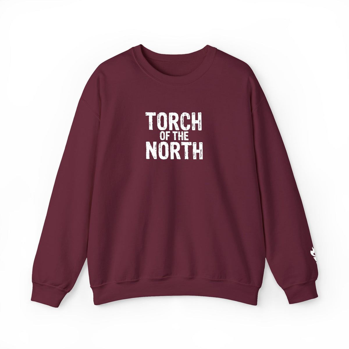 Torch of the North Sweatshirt — Bold Text Crewneck for Fans & Outdoor Vibe