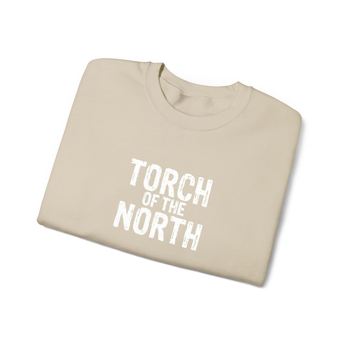 Torch of the North Sweatshirt — Bold Text Crewneck for Fans & Outdoor Vibe