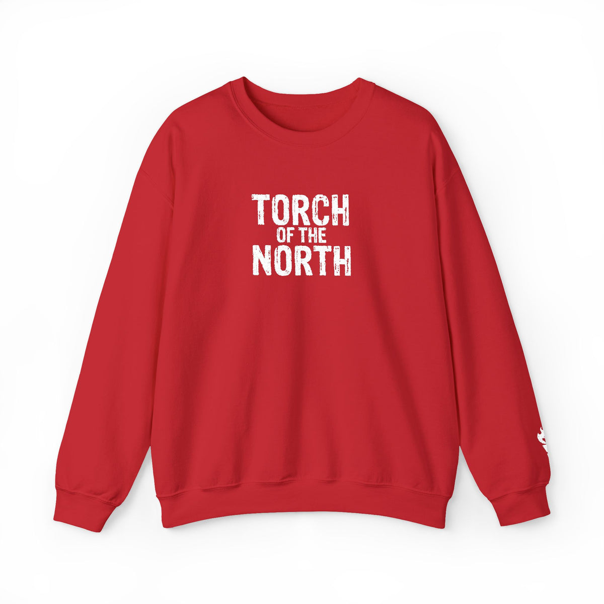 Torch of the North Sweatshirt — Bold Text Crewneck for Fans & Outdoor Vibe