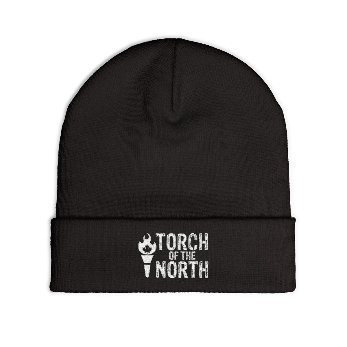 Torch of the North Embroidered Knit Beanie — Cozy Winter Hat