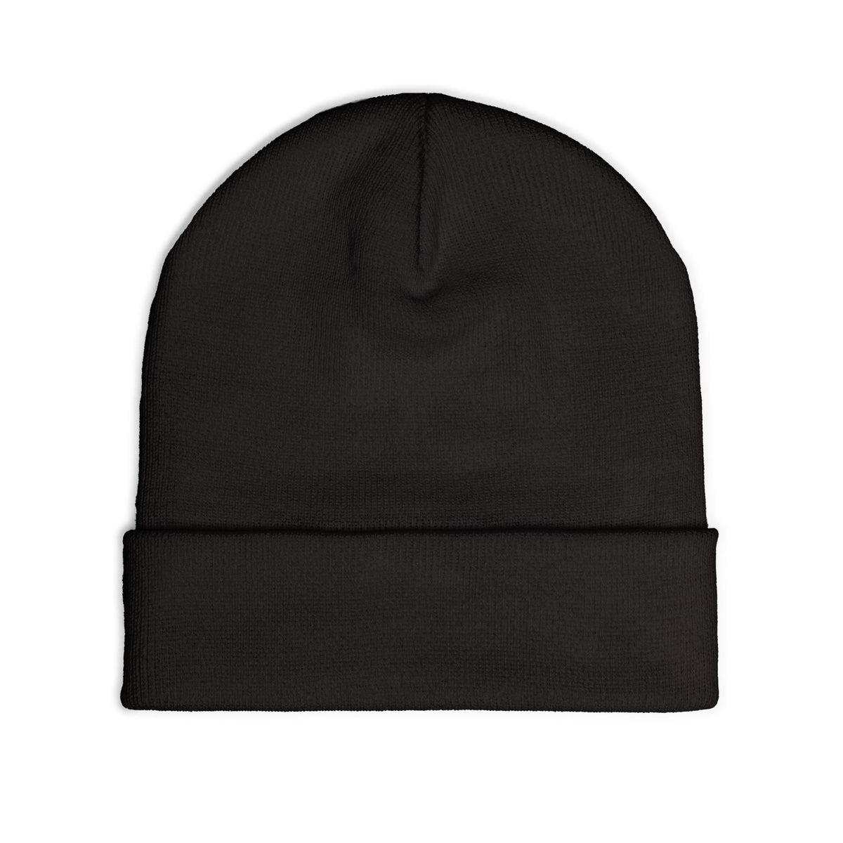Embroidered Torch Knit Beanie - Minimal Flame Logo Winter Hat