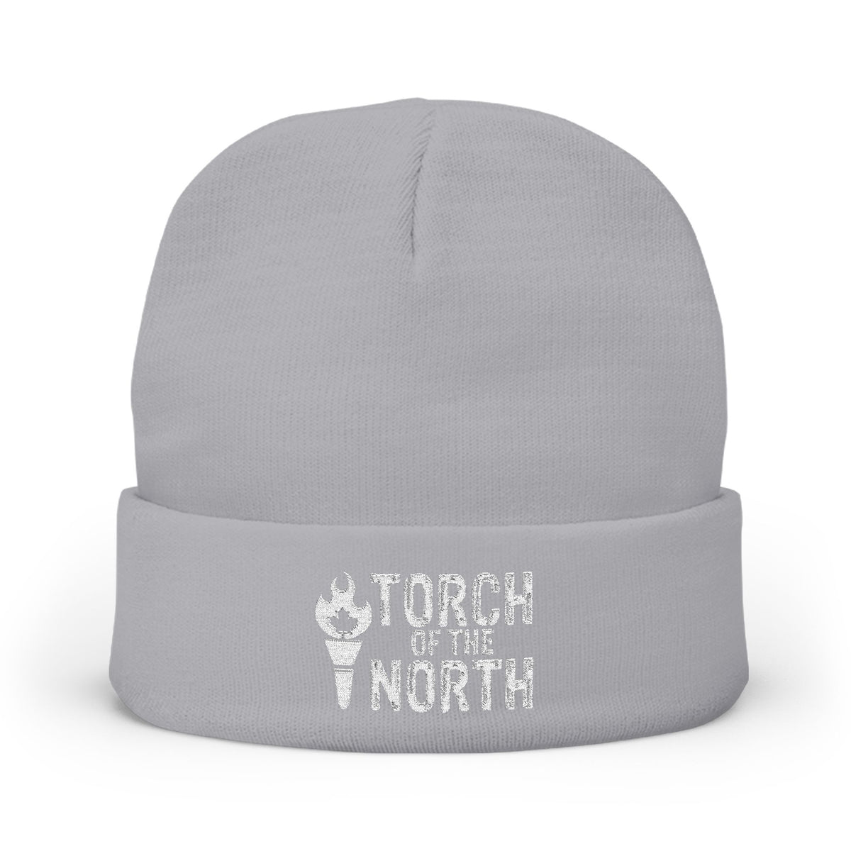 Torch of the North Embroidered Knit Beanie — Cozy Winter Hat